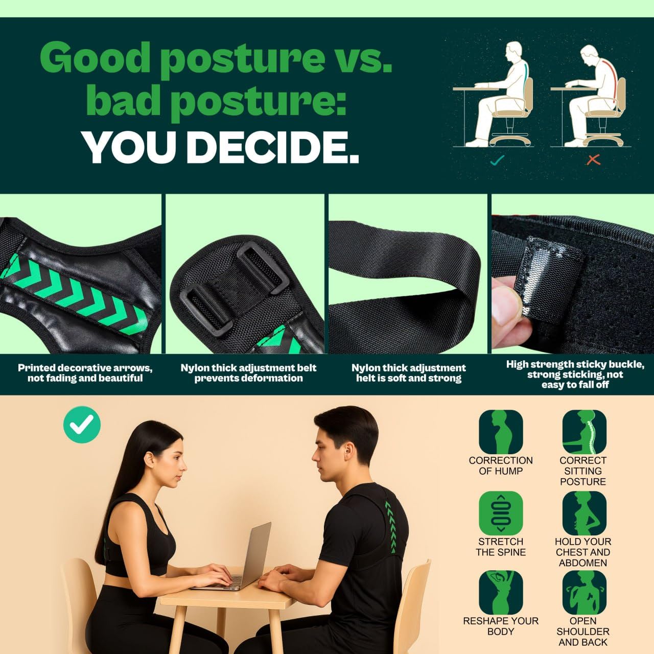 Adjustable Back Posture Corrector – Men & Women